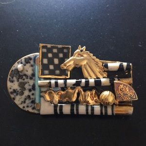 Check horse fan ball marble pin
